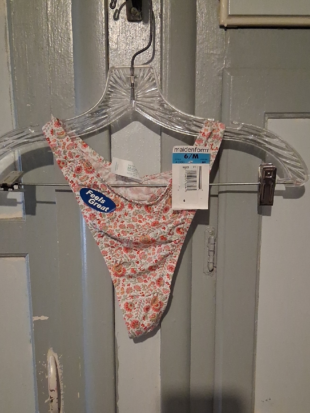 Maidenform Floral High-Cut Bikini Bottom - Coral & Cream